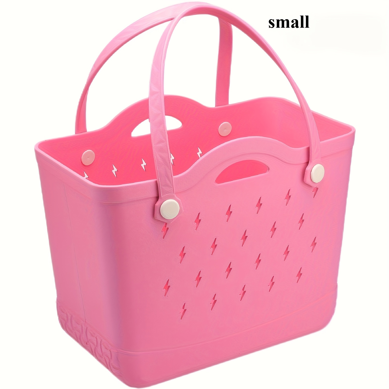 TEMU Perfect By The Pool Large Capacity Lightweight Eva Beach Tote Bag, Lightning Design, Open Top, 6 Bright Colors - Perfect For , Swimming Pools,