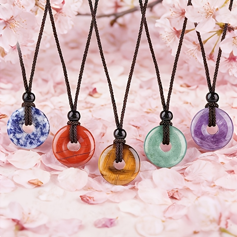 Synthetic Crystal Peace Clasp Pendant with Hand-Woven Cord, Stylish Gift