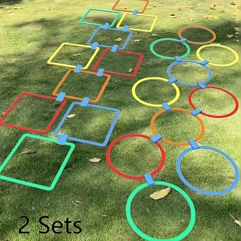 10pcs Agility Training Set with Colorful Jump Squares - Durable PP Plastic, Ideal for Outdoor Sports and Fitness Exercises, Enhances Quick Reaction and Agility, Perfect for Backyard Activities, Outdoor Fitness Equipment|Colorful Agility Squares|Durable Plastic Squares, Agility Training Equipment
