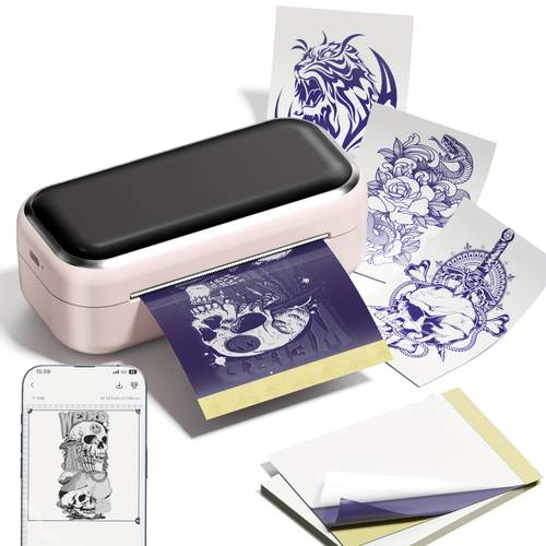 sold separately tattoo transfer paper mini printer tp31 25 transfer sheets portable tattoo machine ideal for beginner enthusiasts artist 203 dpi 2200mah battery