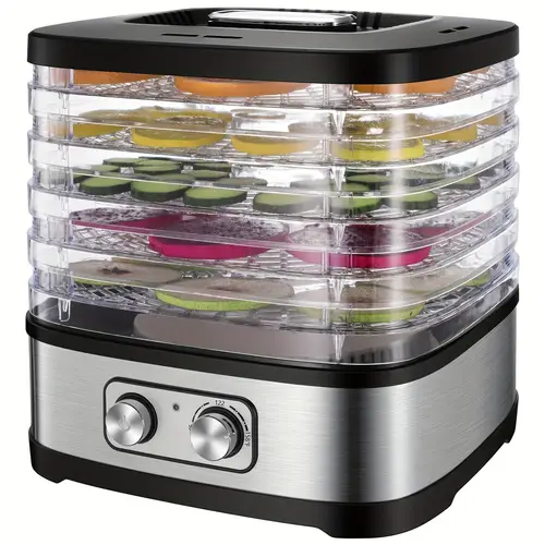 240w stainless steel food dehydrator with temperature bpa free trays dishwasher safe electric dryer for jerky fruits veggies herbs recipe book us plug 120v dehydrators for food