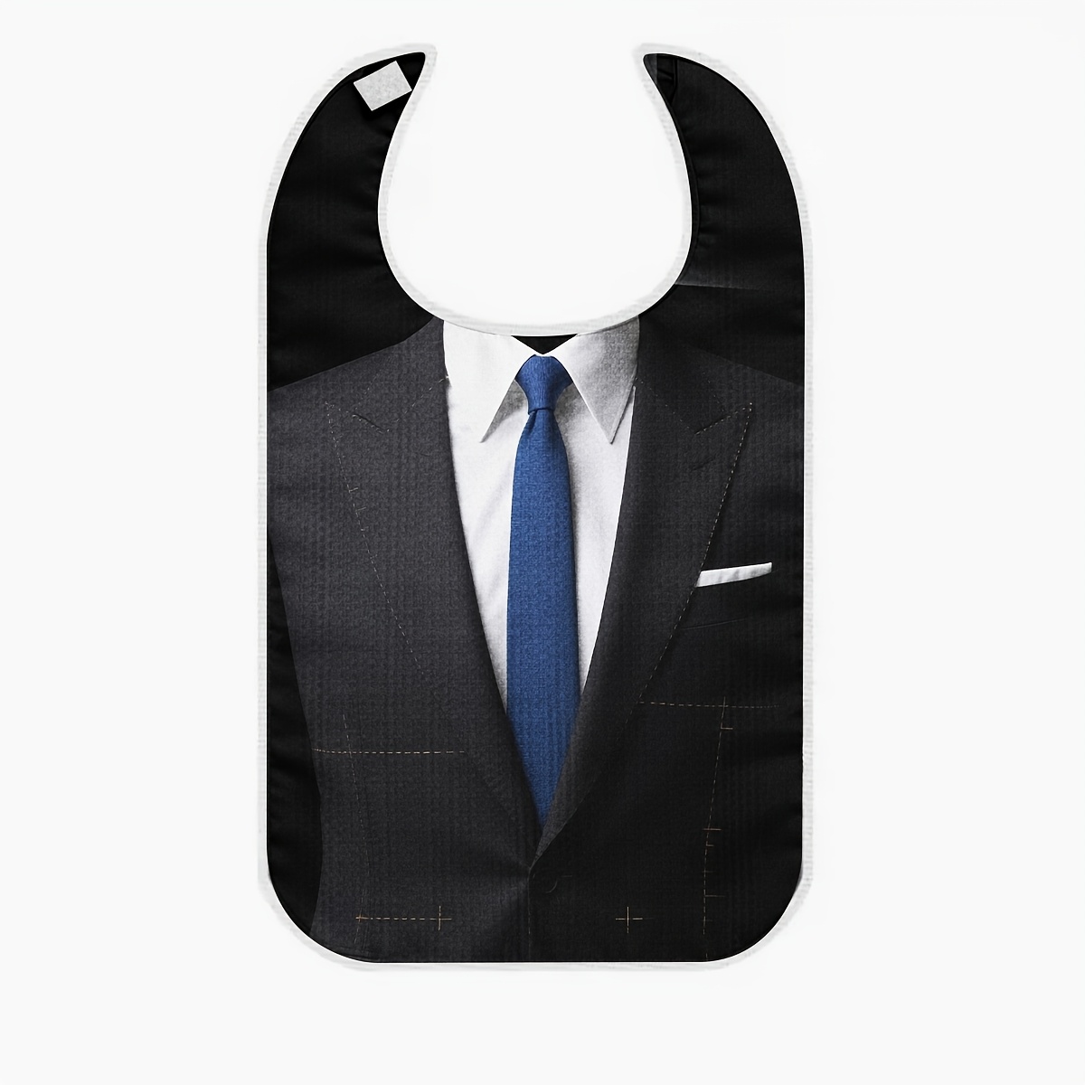 TEMU 1pc Adult Bib Elegant Formal Business Suit Pattern Printed Stylish Dinner Bib For Use