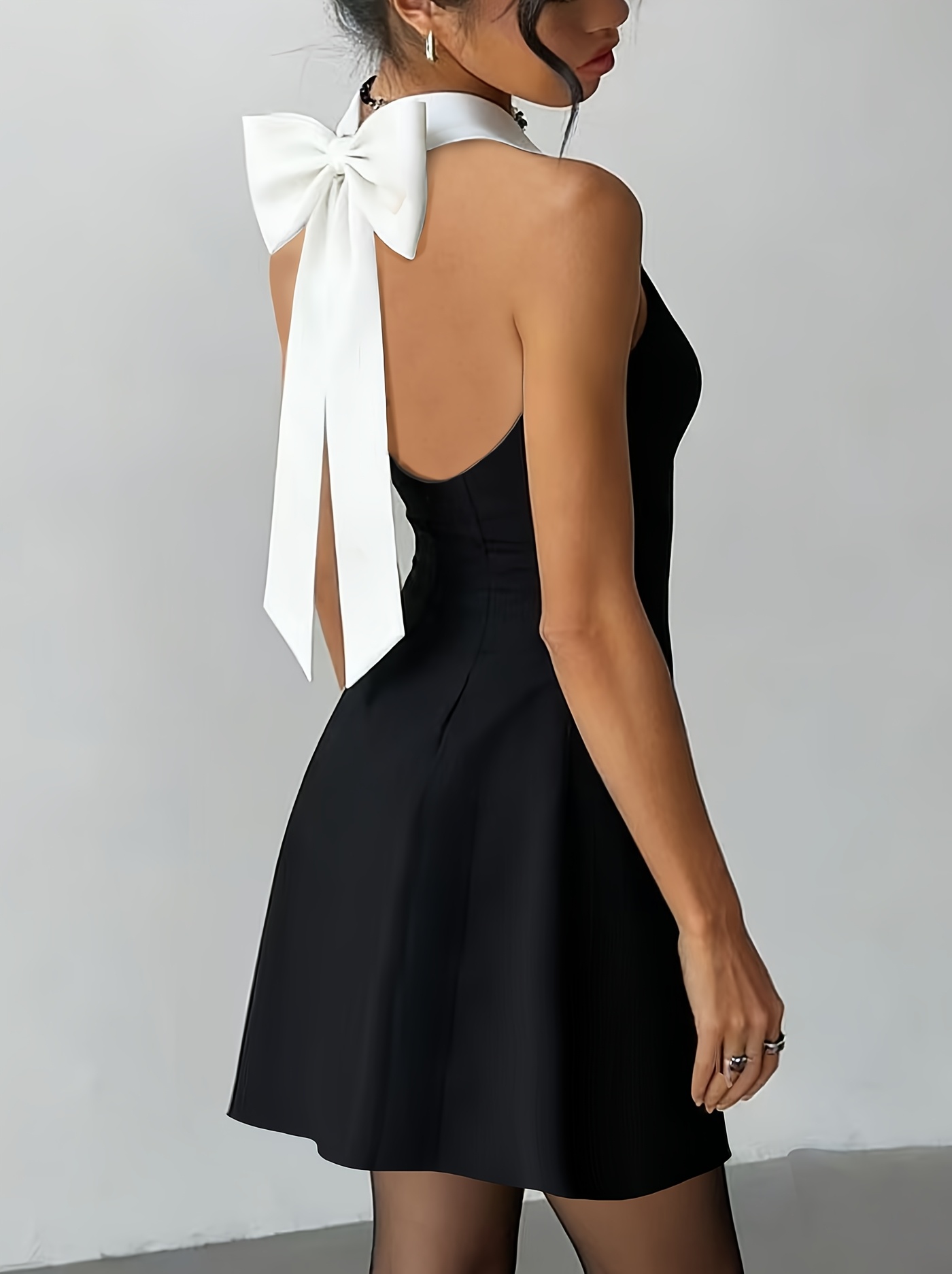 graduation dress with bow in back Graduation Pictures with Short White Dress with Bow on Back in A Library