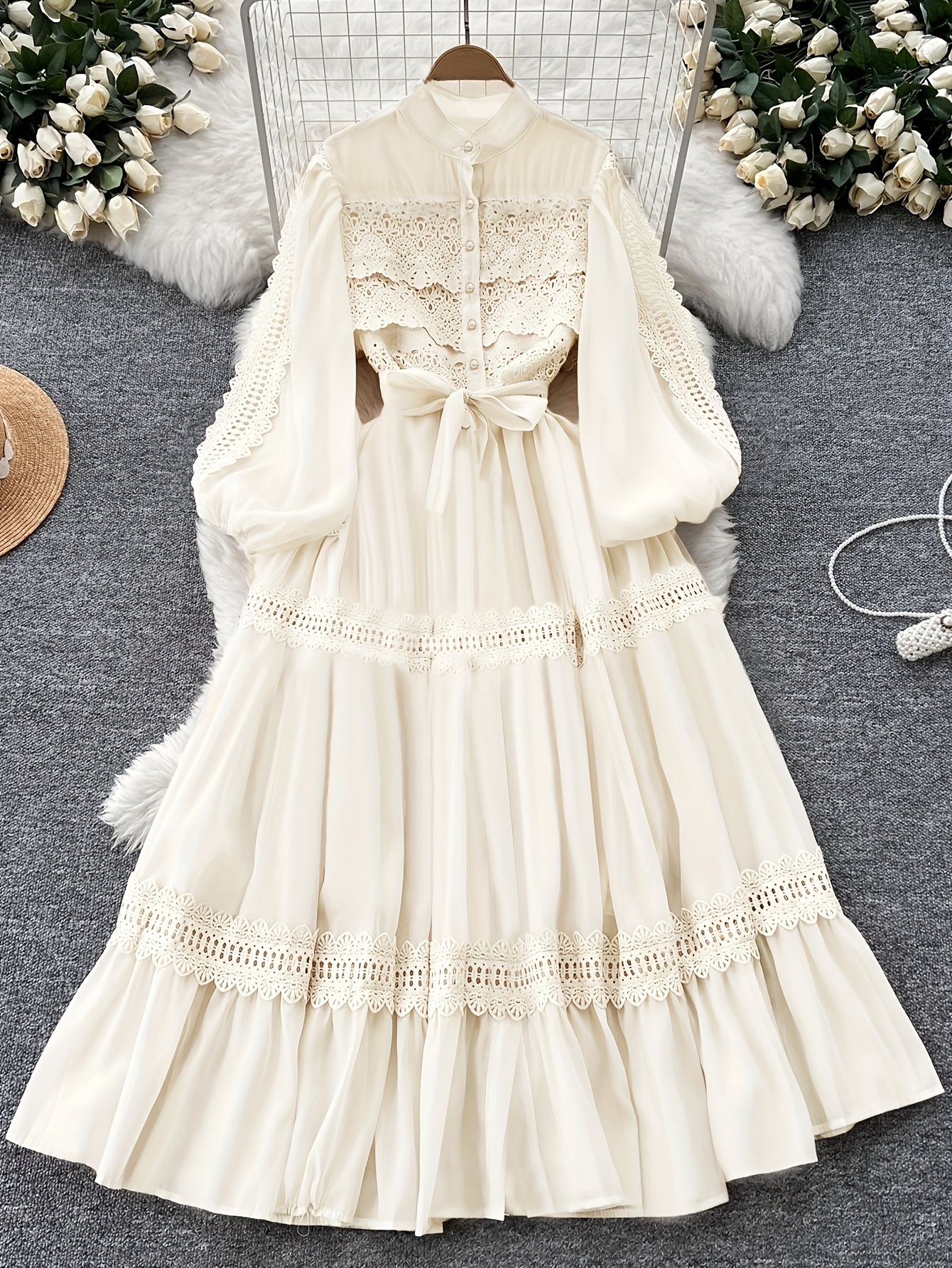 Women'S Dress French * Style Lantern Sleeve Light Mature * Dress