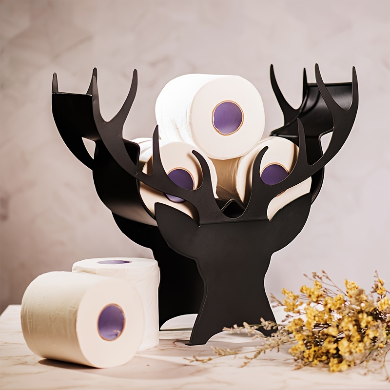 1pc Funny Deer Toilet Paper Rolls Holder, Decorative Tissue Rack, Toilet Paper Storage Container, Home Decor, Bathroom Accessories, Bathroom Storage A