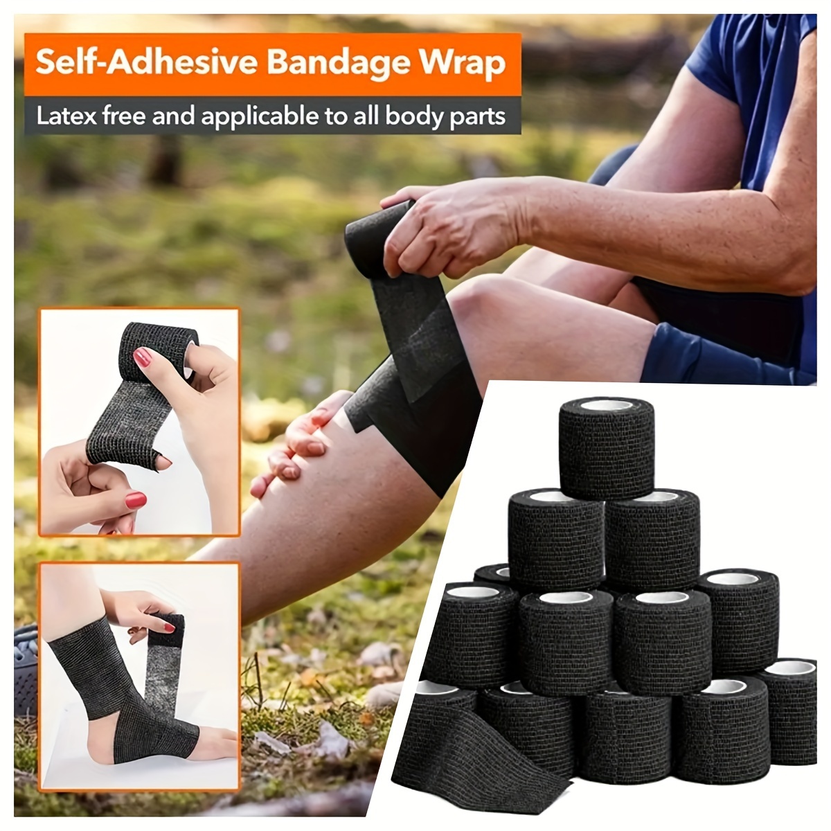 Athletic Elastic Cohesive Bandage Strains Knee Wrist Support - Temu