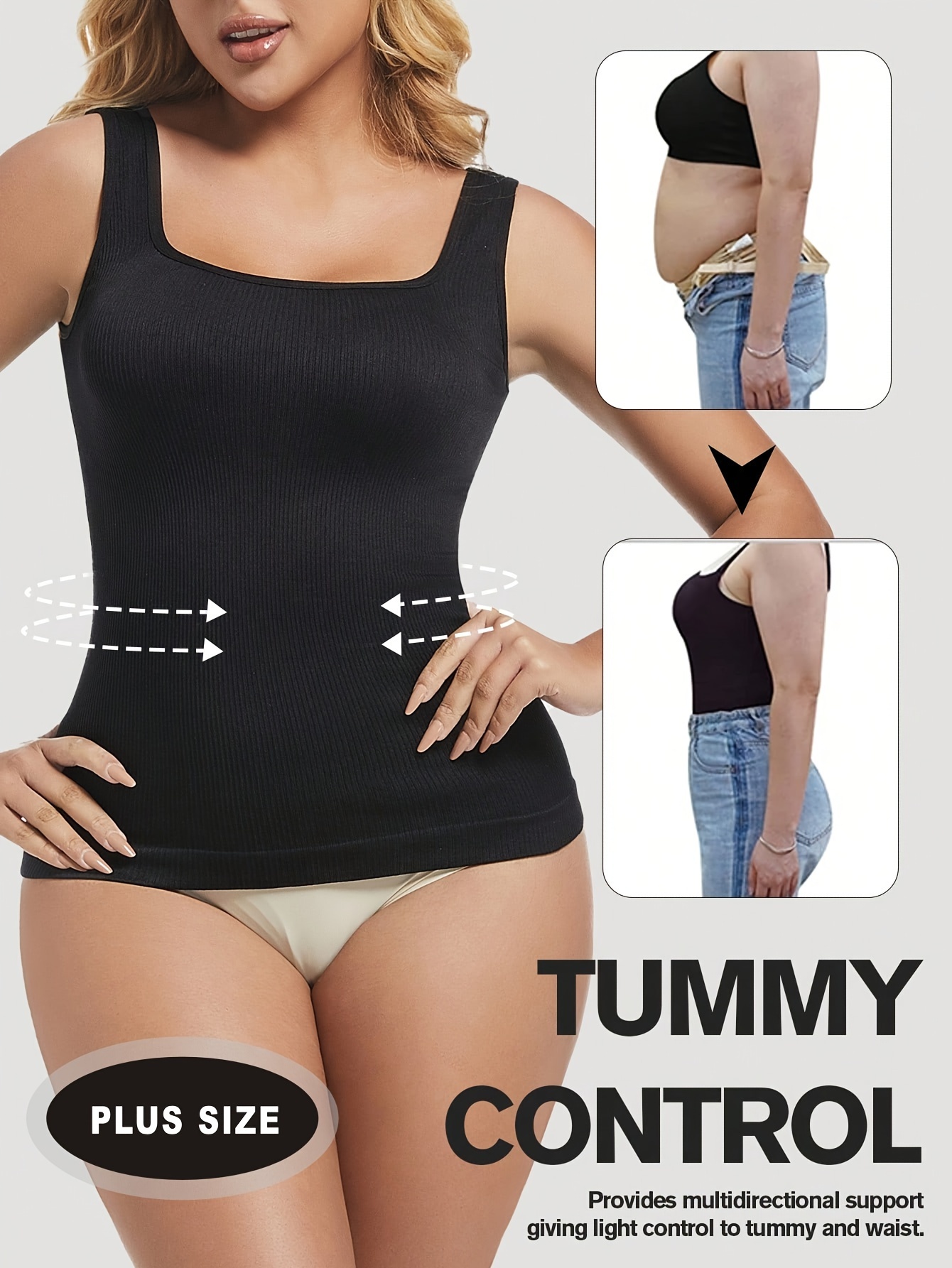 A Seamless Shapewear Top for Women That Helps Slim The Waist And Shape The Body, Available in Plus Sizes.
