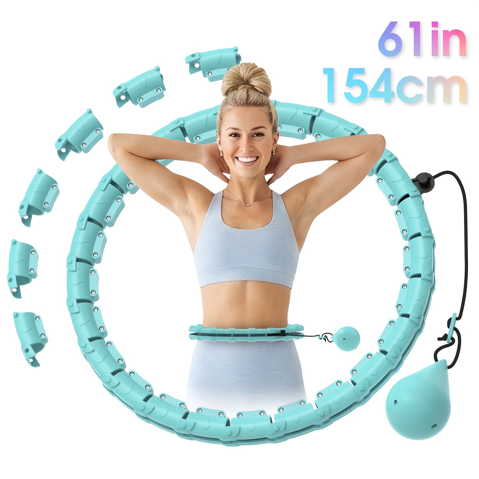 Adjustable 30 Sections Plus Fitness Circle With Weighted Balls And Detachable Knot - Abs Fitness Equipment For Women, Fitness Additions
