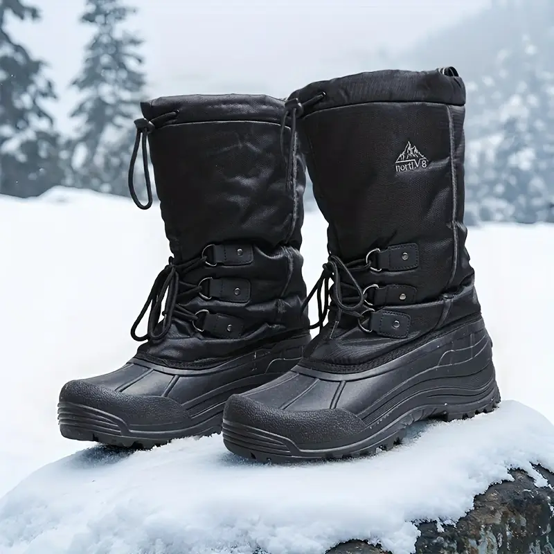 Stivali Da Neve Uomo Invernali - Caldi, Leggeri, Slip-on Con Zip - Suola Antiscivolo - Foto 3