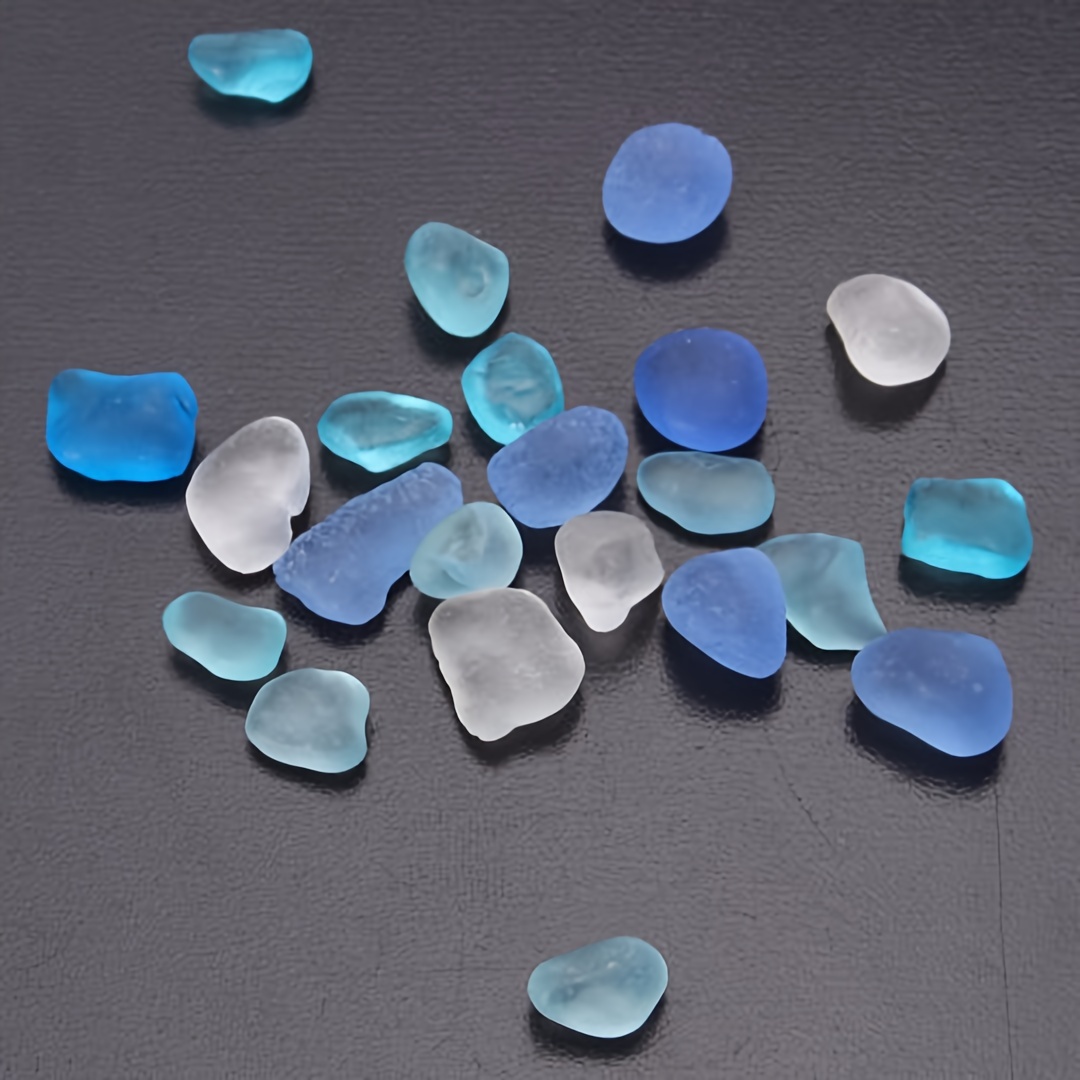 

20pcs Multicolor Sea Glass Beads 10-16mm - Perfect For Jewelry Making, Vase Fillers & Home Decor