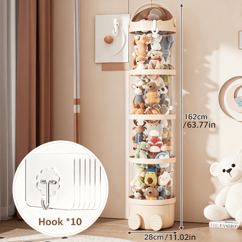 162cm Tall Clear Multi-tier Storage Container, Large Capacity Dust-proof Organizer For Household Clutter