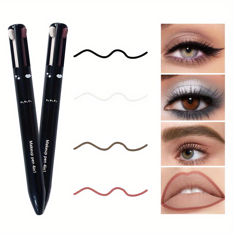 

Four-in-one Lip Liner Pen Four-color Lip Liner Highlighter Eyeliner Eyebrow Pen Multi-functional Matte Lipstick Makeup