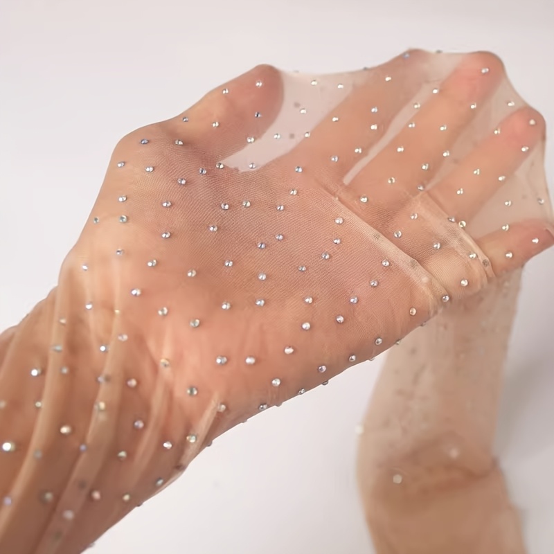 Dames Zwarte & Beige Glanzende Sequin Vissen Net Panty's - Ultra-Dun