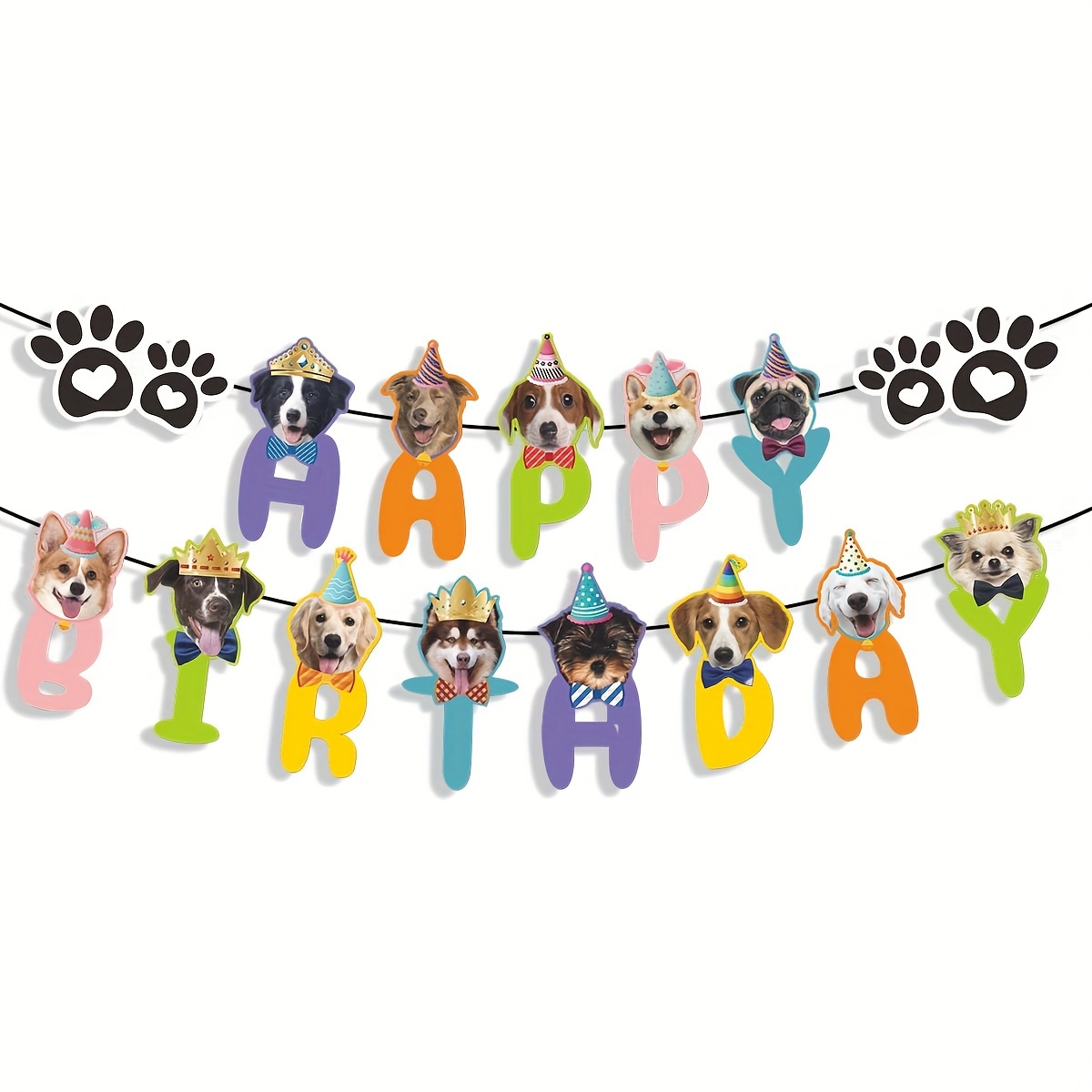 Image of 1 Set, 15pcs, Pet Birthday Party Decoration Banner, Birthday Pull Flag, Dog Party Decoration Banner, Make Your Pet's Birthday Special!