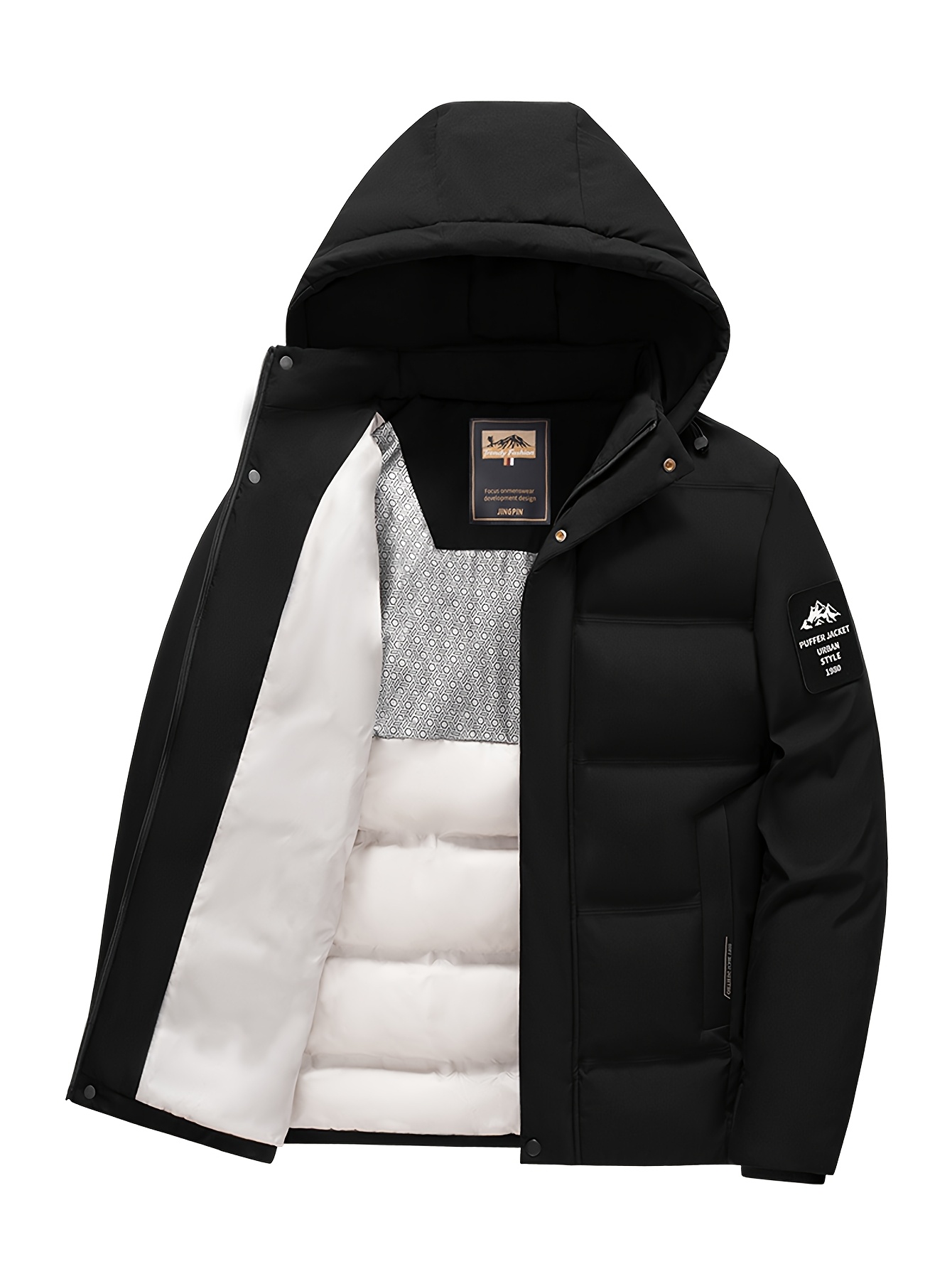 Men's Padded Jacket with Three-Dimensional Cutting