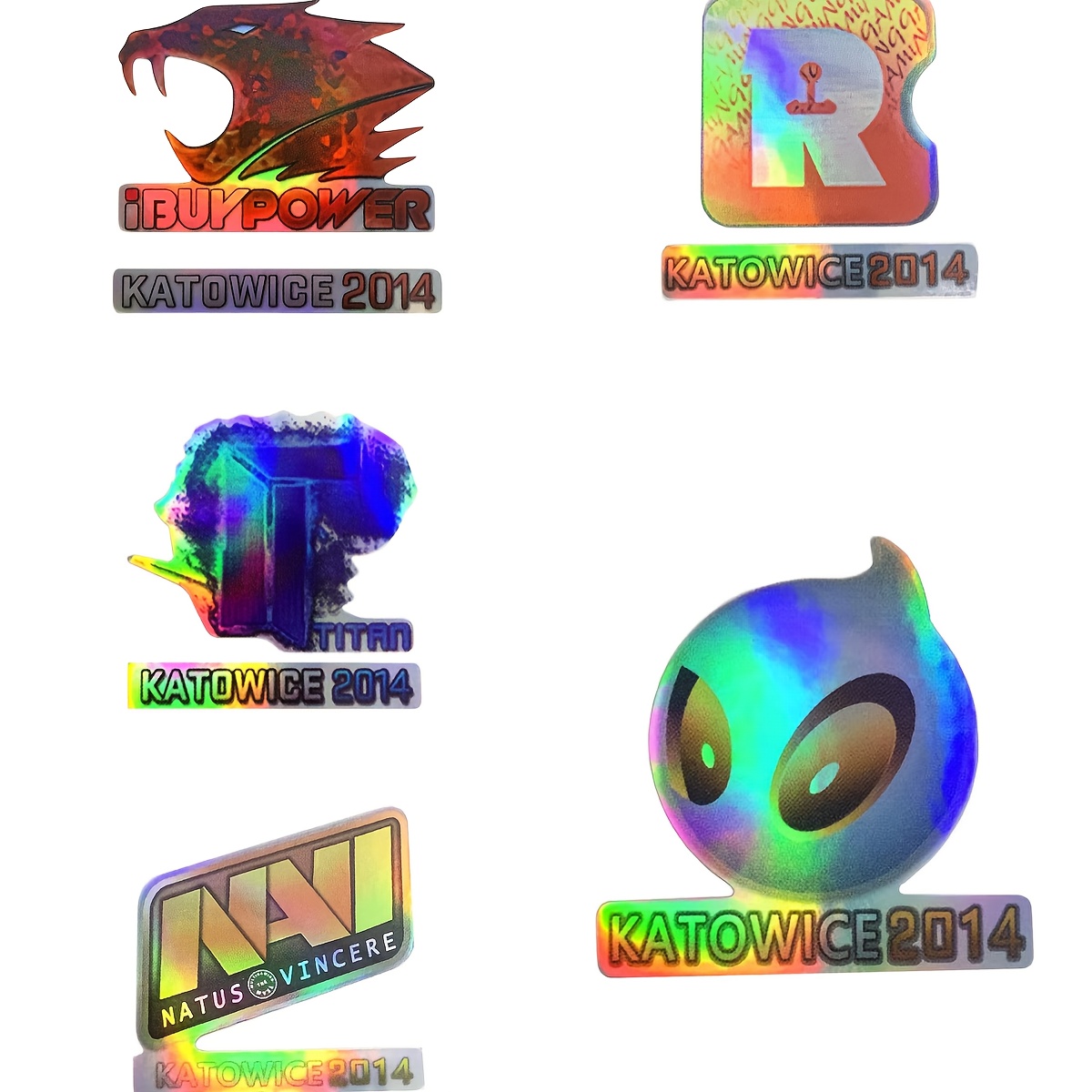 20pcs Holographic Stickers Suitable For Computer, Wall, Phone Case, Skateboard Pvc Decals Perfect Gift For Cs Lovers