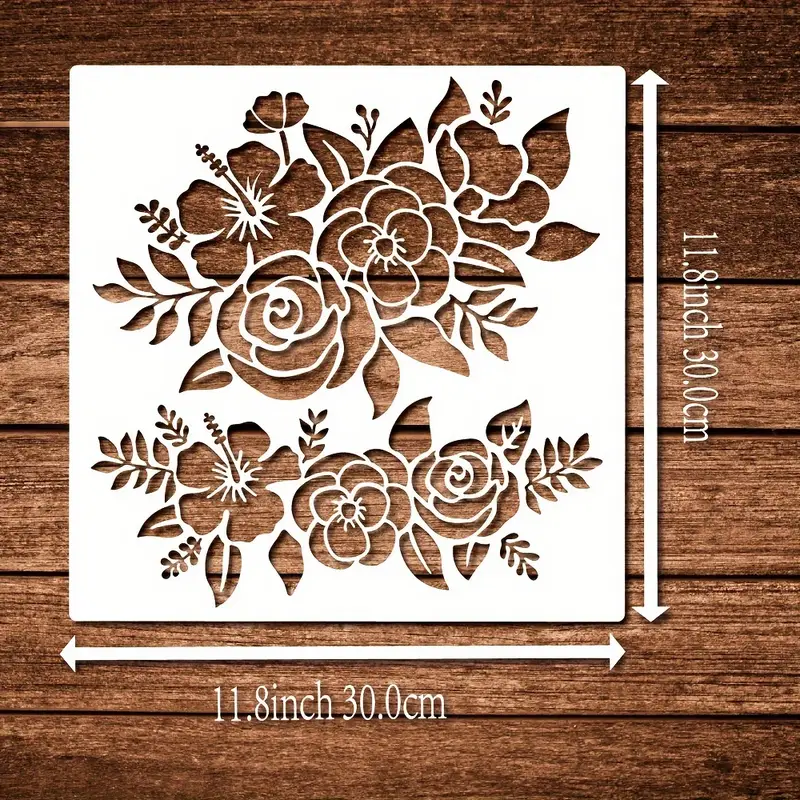 Stencil Fiori Per Pittura Su Legno - 9 Modelli Riutilizzabili Per Decorazioni - Foto 13