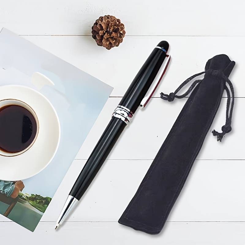TEMU 1/4pcs, Black Ink Black And Silvery Signature Pen, Comfortable Grip, Custom Engraved , Suitable For Business Elites, Teachers, , Father's Day