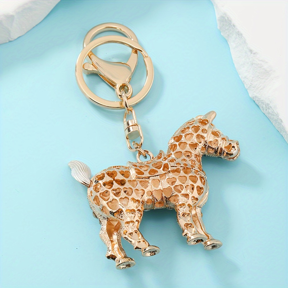 Gold Keyring Chain With Clasp 1pc Elegant Horse Keychain With