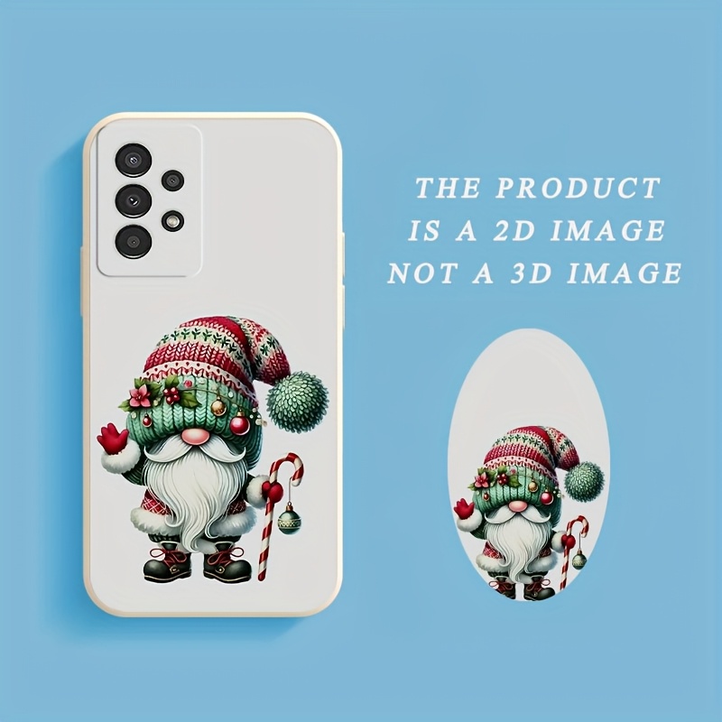 artikel foto telefoonhoesje - deze telefoonhoes is compatibel met diverse samsung galaxy modellen, waaronder a14, a16, a24 en enkele anderen. het heeft een wit, zacht shell-ontwerp met een feestelijk   kerstfeest thema, inclusief kerstman, rendier en een spar.