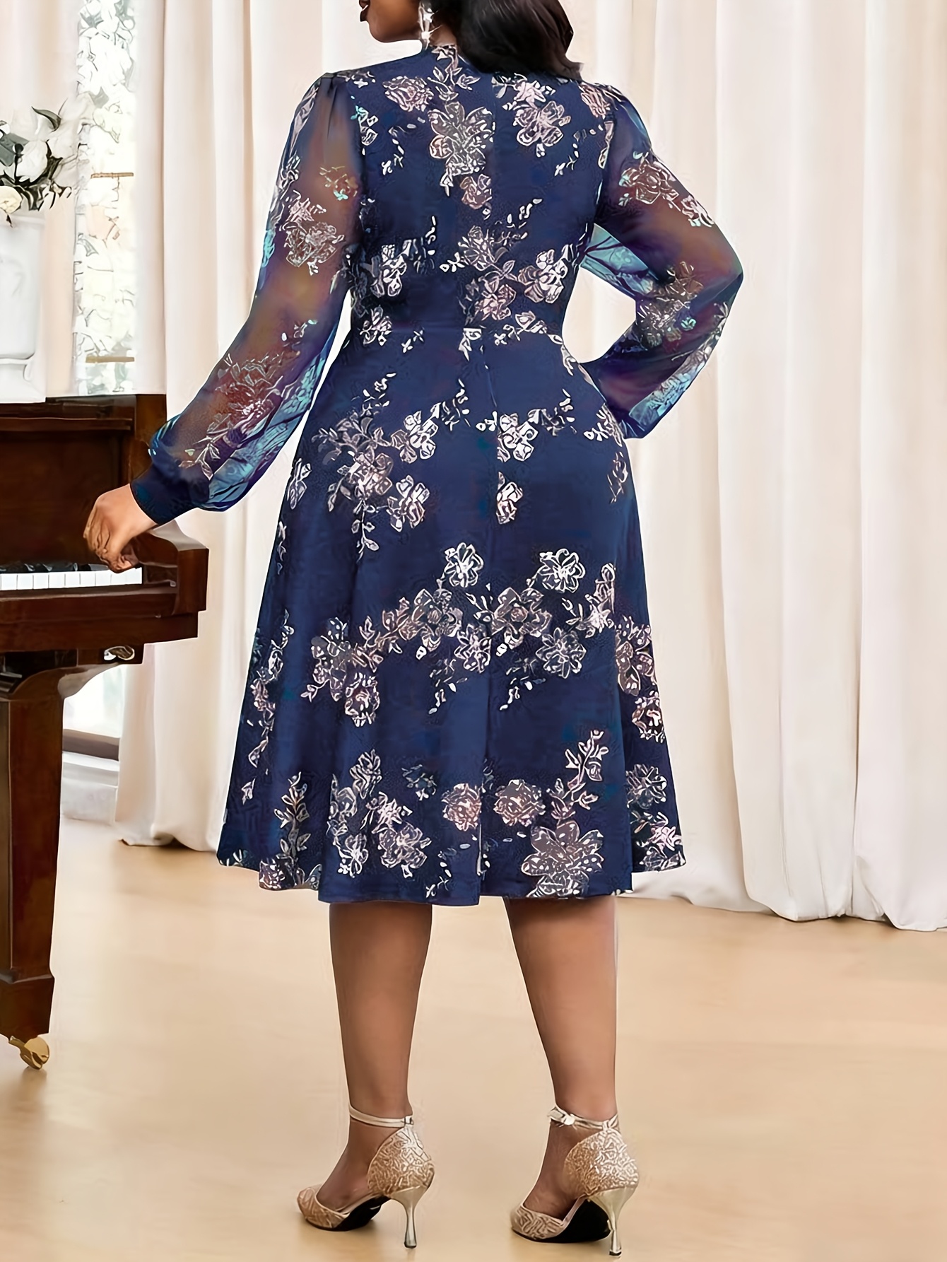 Plus Size - Plus Size - Spring/Summer Elegant Party Cocktail  Concert/Festival Colorful Round Neck Prom Dress Short Sleeve Plus Size  Dress Birthday & Event Dress Holiday Plus Size Summer Women'S ...