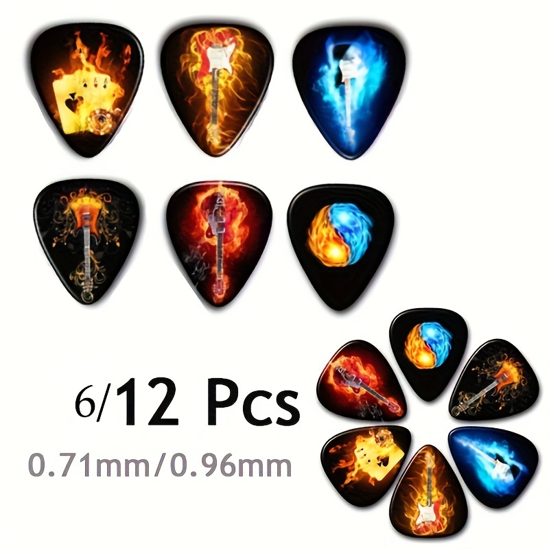 

Guitar Picks, 6/12pcs - Celluloid, 0.71mm Thickness For & Playing