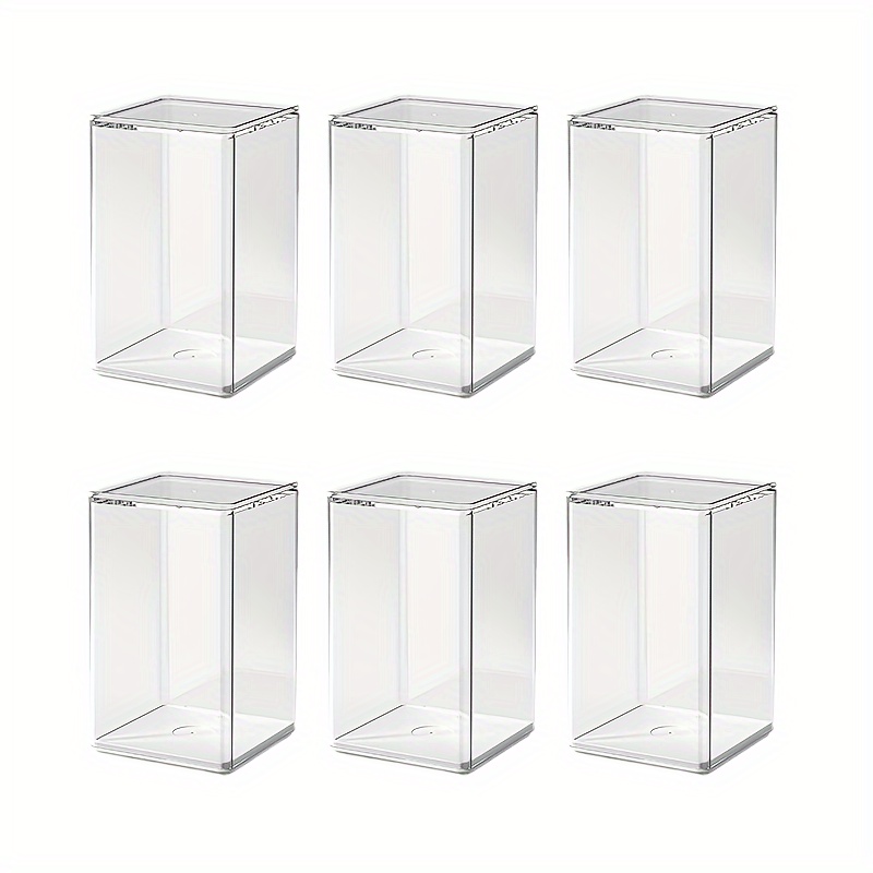 

6pcs Clear Display Boxes For Models Dolls, Transparent Dustproof Display Box, Toy Blind Box Storage Box Halloween, Christmas Gift