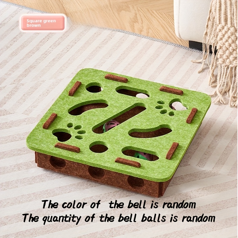 TEMU Toy Box With Paw Print Design - Interactive Scratching Ball Toy, Durable Indoor Cat Educational Puzzle Box With Random Toy, Interactive Cat Toy,