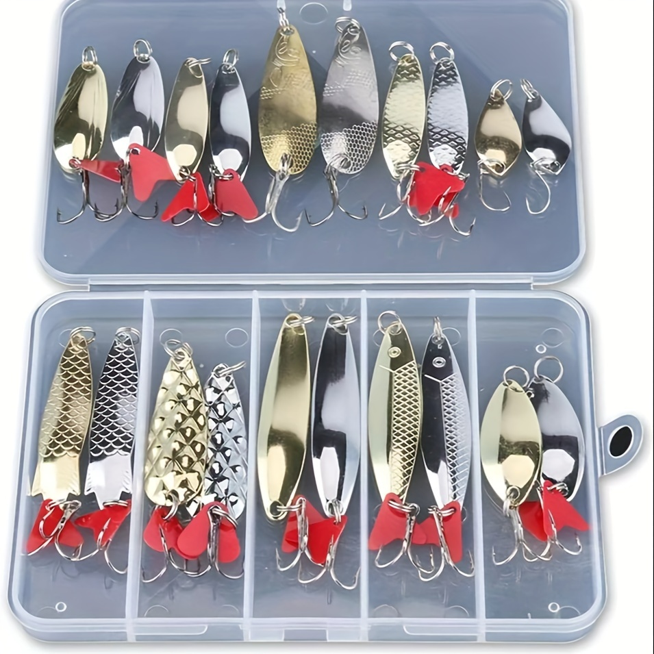 Image of 20pcs Metal Fishing Spoon Lures Hard Baits Saltwater Fishing Lures Spinner Baits, Suitable For Sending A On Holidays