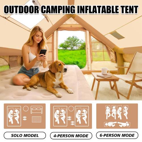 inflatable tent with skylight quick setup inflatable tent all weather air tent sun protection oxford cloth inflatable shelter for camping inflatable glamping tent