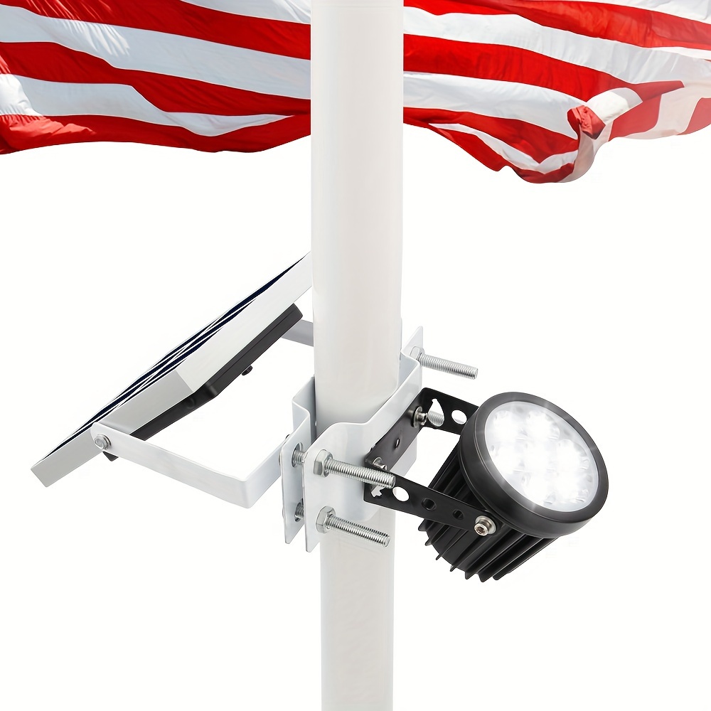 

Solar Flagpole Light, Flag Pole Light Solar Powered Bracket Design Fits 1.4-3' Flag Pole 2 Brightness Dusk To Dawn Brightest For Flag Pole Outdoor Landscape Flag Patio (white)