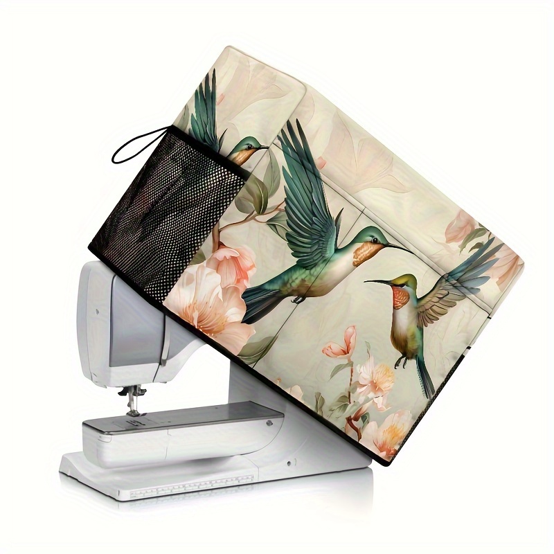 

Waterproof Hummingbird & Floral Sewing Machine Dust Cover With Stain Protector - Easy Clean