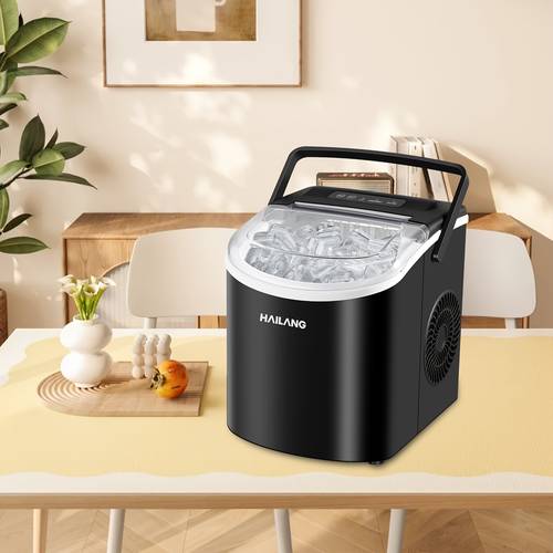 christmas countertop ice maker with handle 26 of ice in 24 hours 9 blocks of ice in self cleaning portable ice maker with basket and scoop for home kitchen camping rv black christmas gift