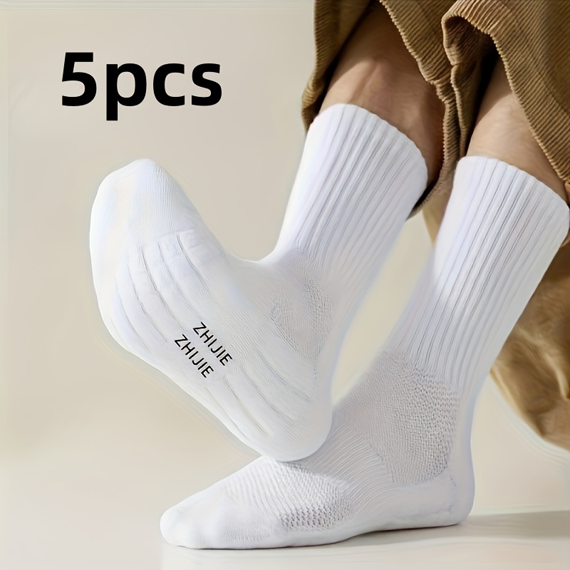 

5 Of Unisex Socksmen's Mid , -absorbing Towel Bottom For , Running