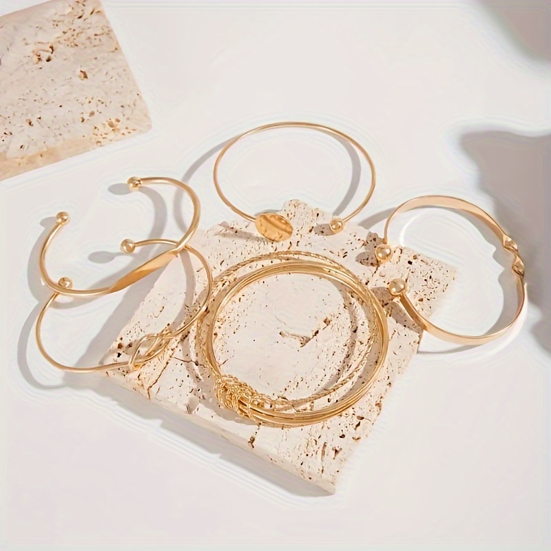 5 Pc Women's Geometric Iron Bangle Set Daily & Party Wear