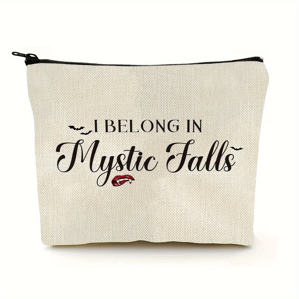 

1pc Makeup Bag, Vampire Movie Love Story Fans Gifts For Women Friend - I Belong In Mystic Falls - Toiletry Bag Organizer Pouch Cosmetic Bag