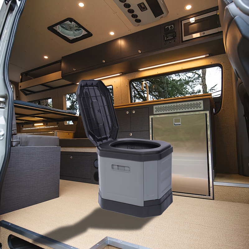 Multi-Functional Portable RV Toilet & Folding Trash Can for Camping
