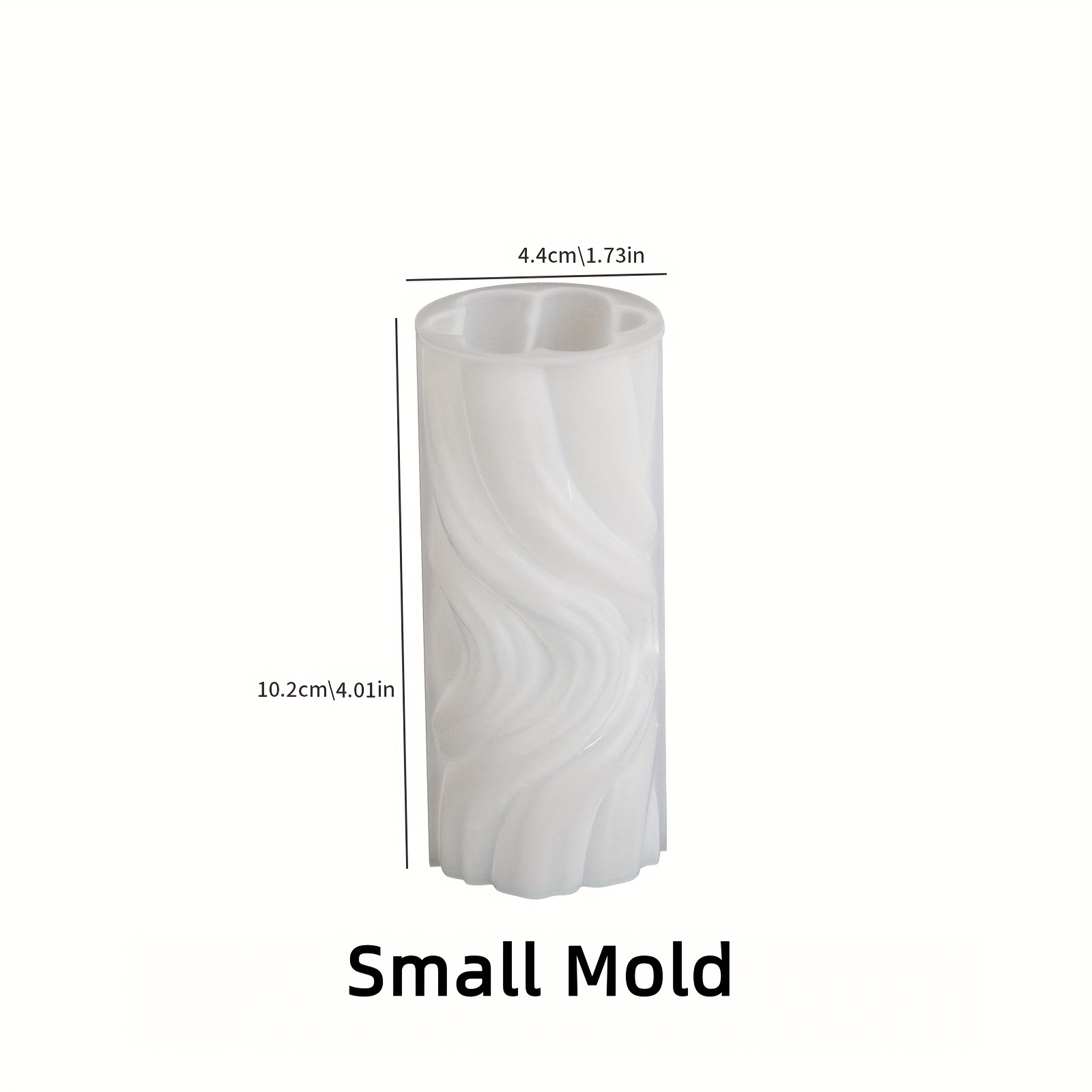 TEMU Stampo in silicone per candele a cilindro Ripple, stampo irregolare ondulato per pilastri di candele a per aromaterapia, stampo per cera