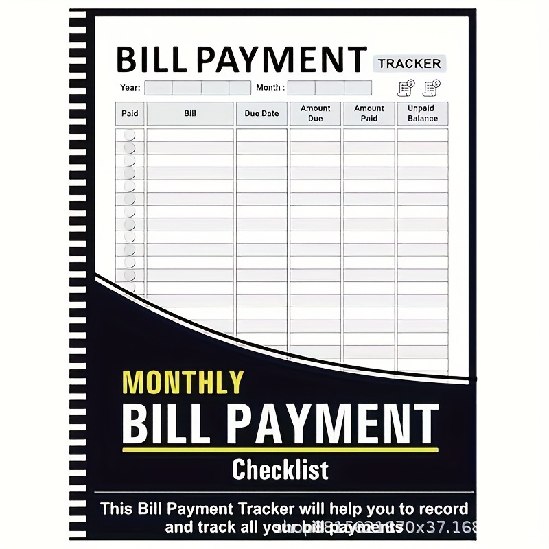 

1pc Monthly Payment Spiral Notebook - And Budgeting Checklist With Tracking And Payment Record List