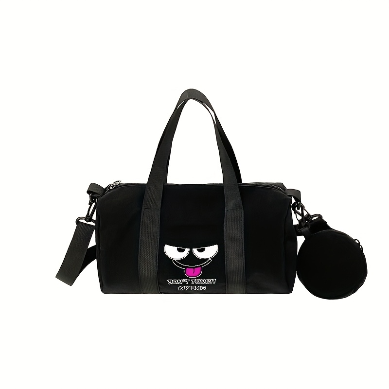 TEMU 1pc Women's Lightweight Handbag, 2d Flat Print, Quirky Guardian Bag , Casual Single Shoulder Crossbody Travel Bag, Adjustable Shoulder Strap,