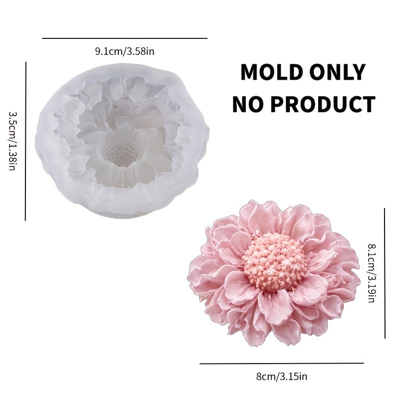 TEMU A Daisy Silicone Mold. The Flexible Silicone Prevents Deformation And Allows For Easy Demolding. Perfect For Art Candles, Handmade Soaps, Resin