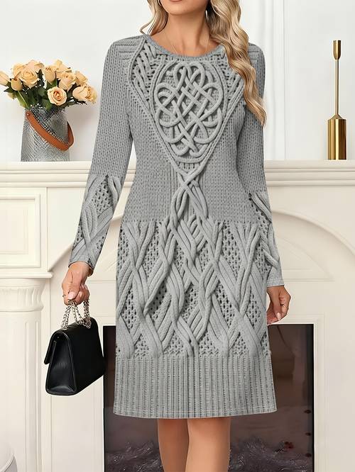 print design no texture sweater like print womens long sleeve dress viking style featuring elegant and fashionable printed patterns in multiple colors for the holidays suitable for parties and a casual cocktail dress for winter