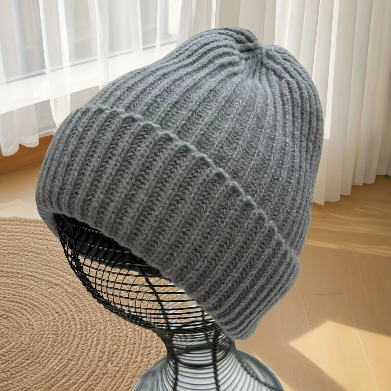 

Striped Knit Beanie - Breathable & Soft, Outdoor Sports & Cycling, Diy