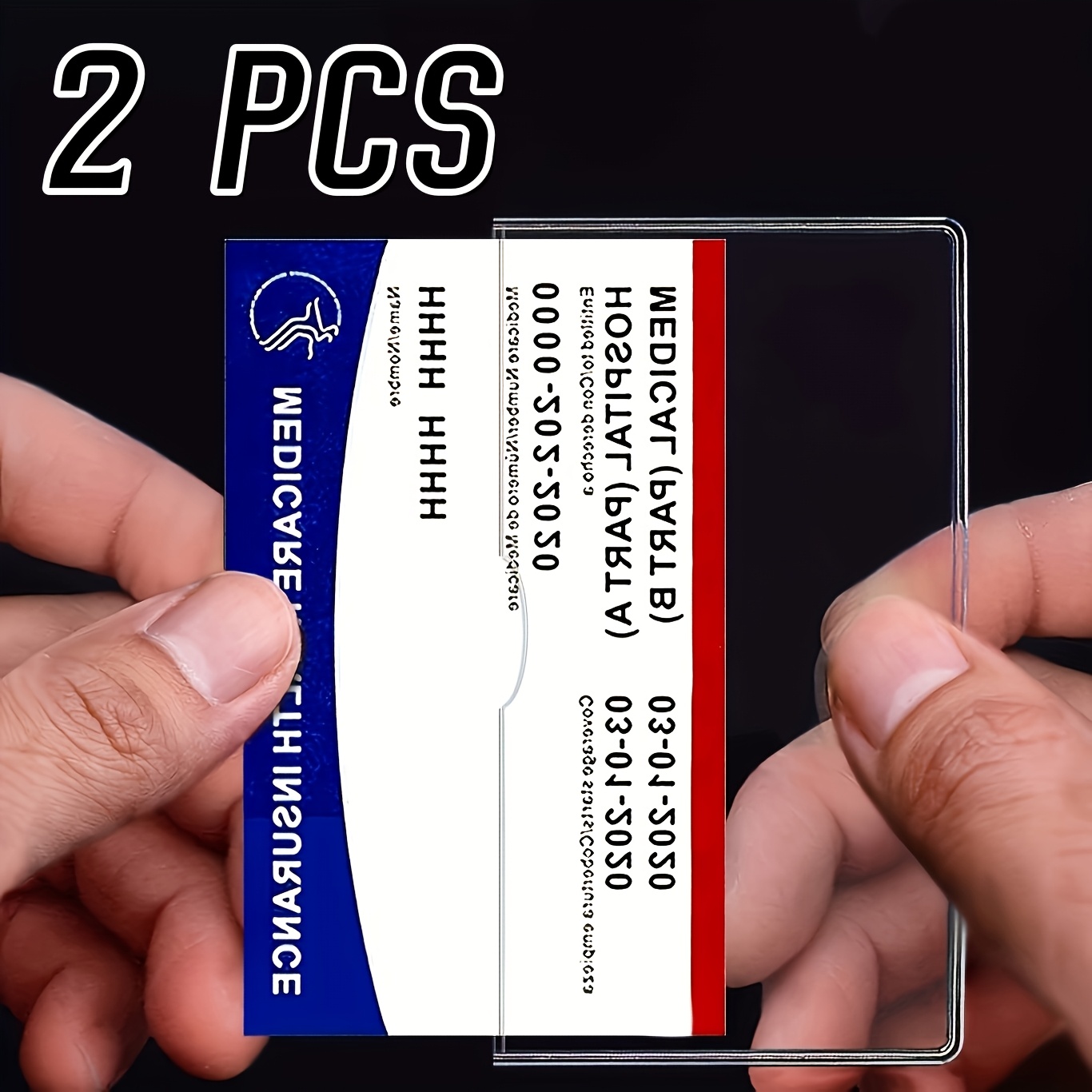 TEMU 2d 2pcs Advanced Case, Suitable For Social Security, And Credit Cards-durable Pvc Material, .