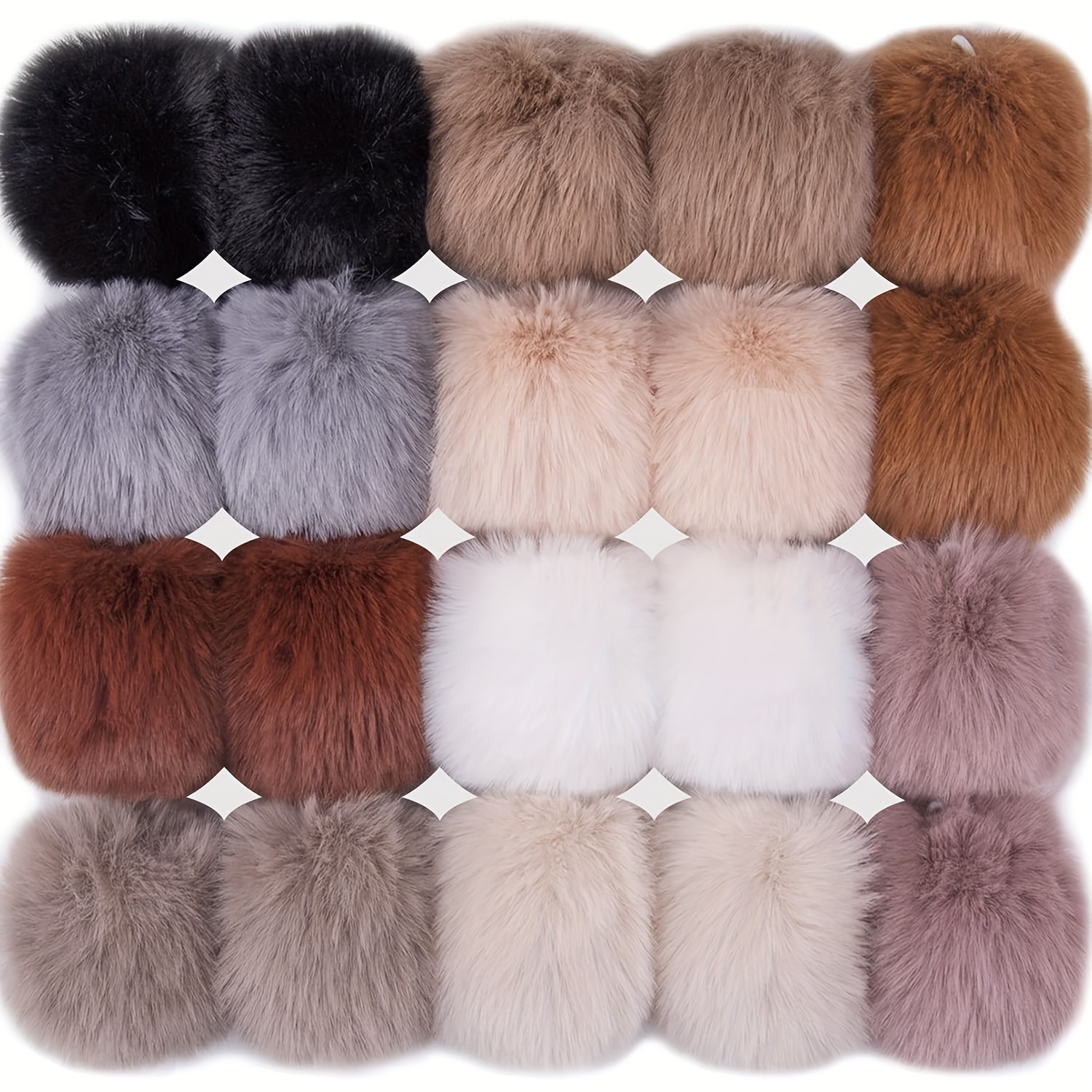 

20 Fluffy Pom For Diy , 3.1 Rabbit Fur For , Shoes, Scarves, Gloves, And Bag Accessories - 10 , Each