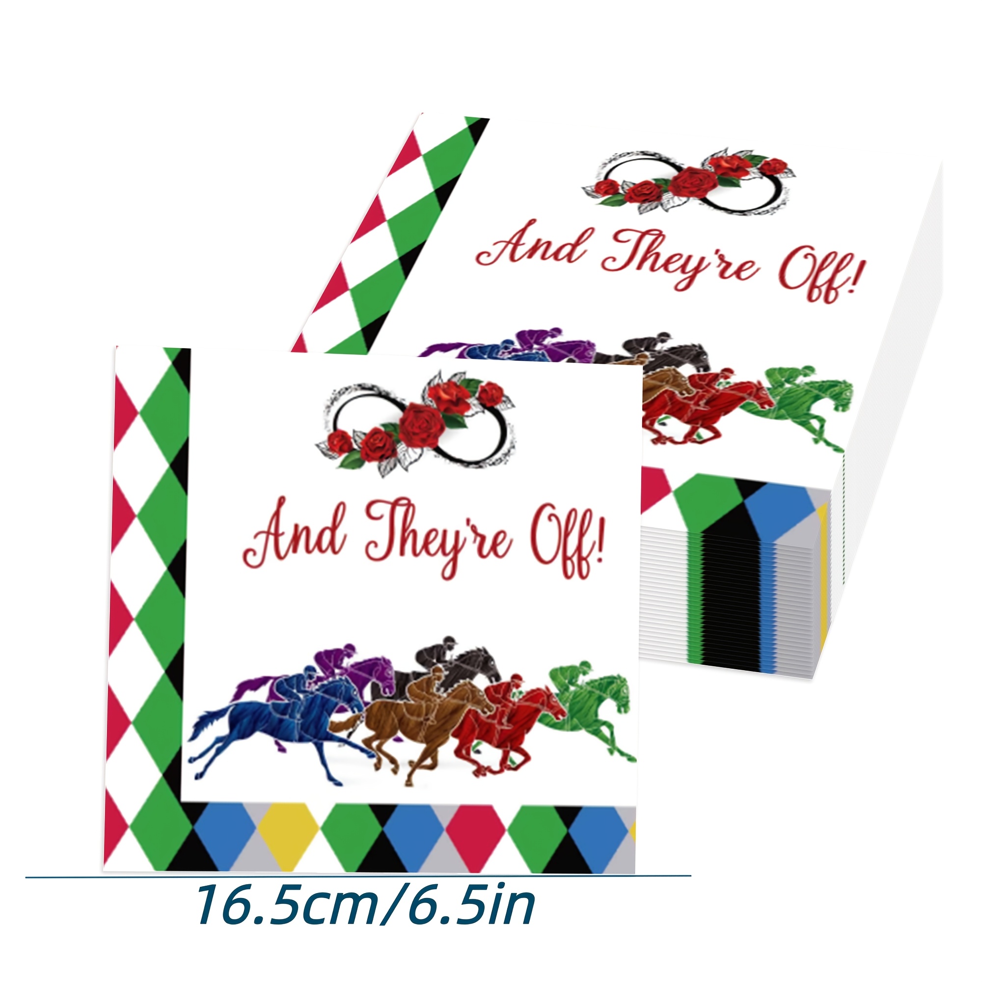 TEMU 20pcs Horse Racing Themed Napkins, Suitable For Rose Racing Themed Party Supplies, Horse Racing Themed Party Supplies, Suitable For Celebrating