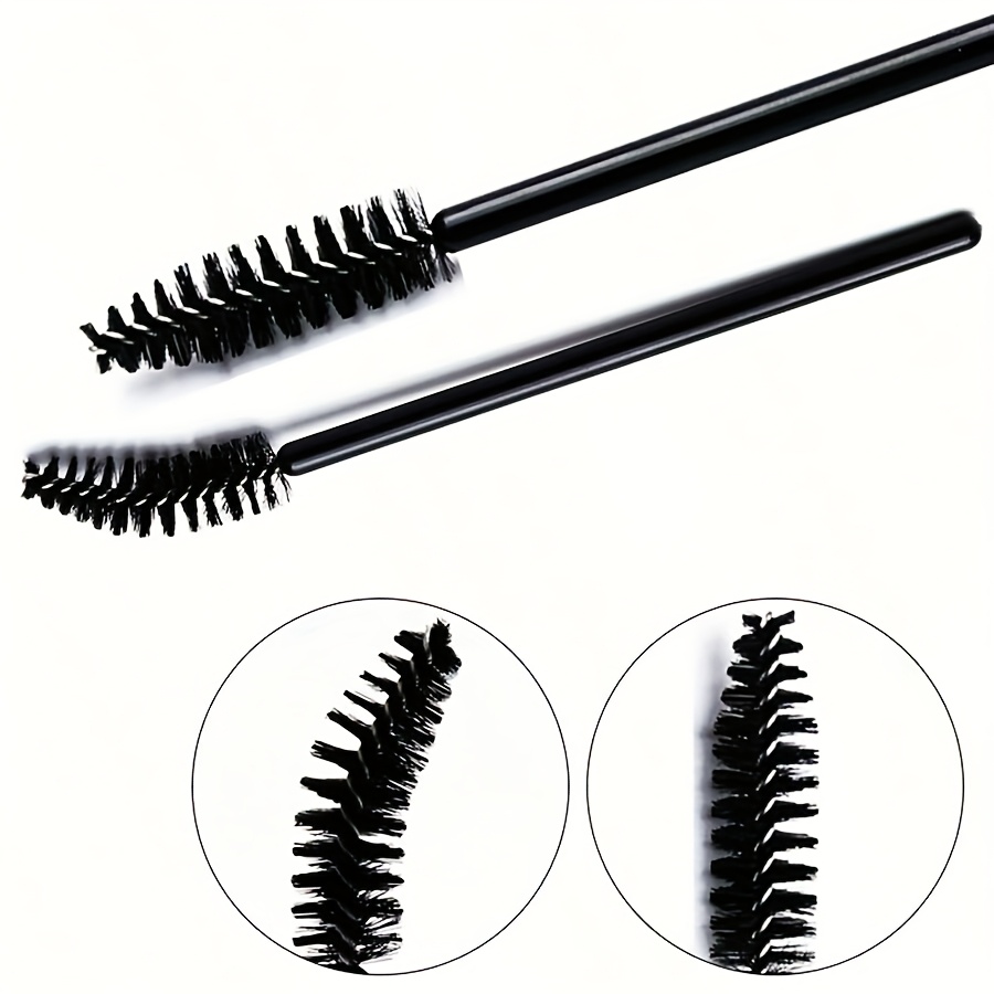 100 Stück Einweg-Wimpern-Mascara-Pinsel, Schwarz – Weicher Bürstenkopf, Flexibler Griff Für Präzises Auftragen