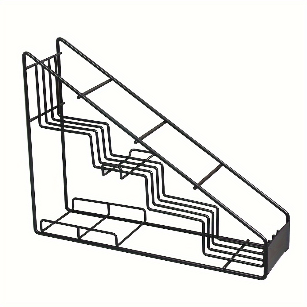 E-shop Schlankes Metall-Kaffeesirup-Organizer-Rack - Hält 4 Flaschen, für Küchen- & Esszimmerzubehör