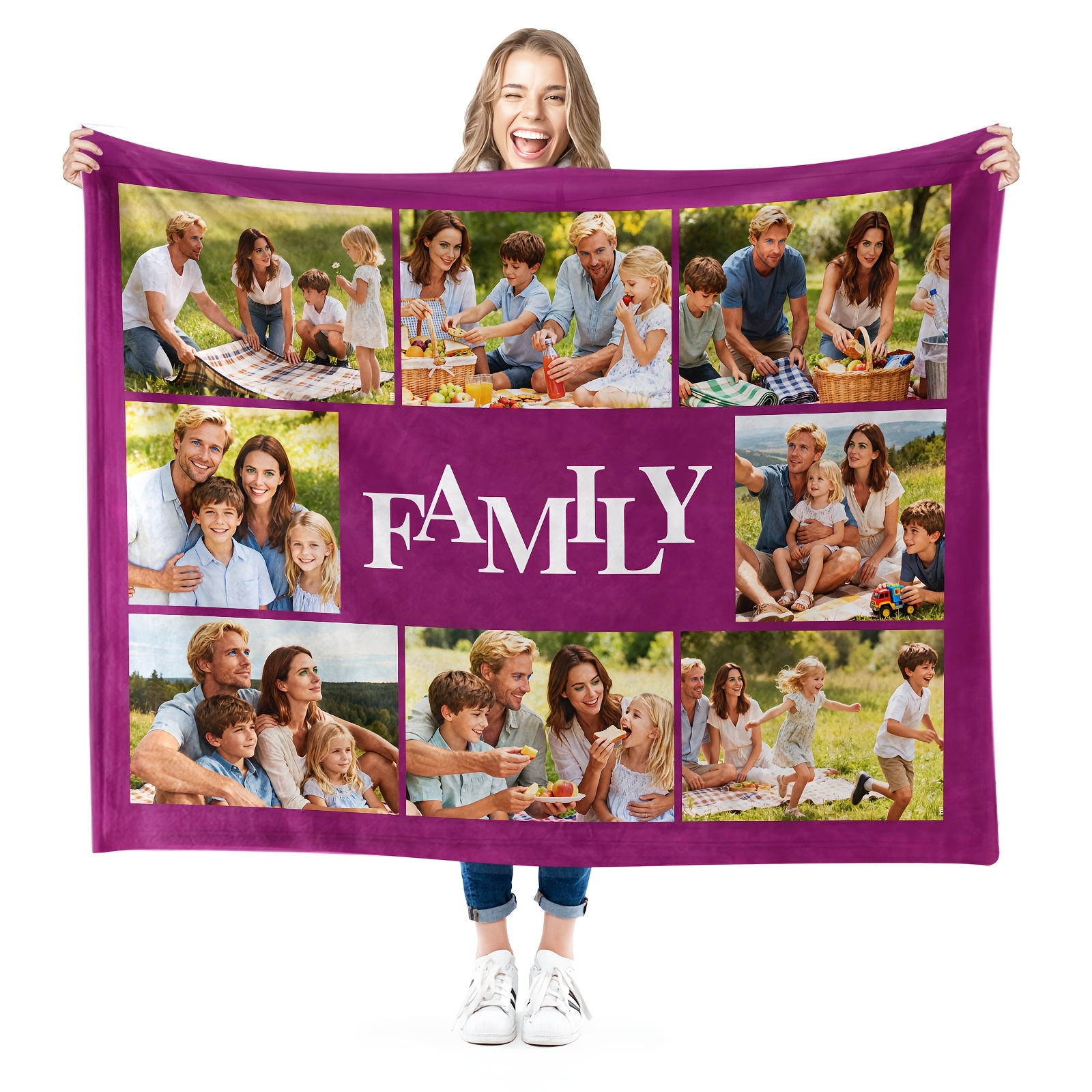 Custom Photo Blanket, Personalized Throw for Loved Ones