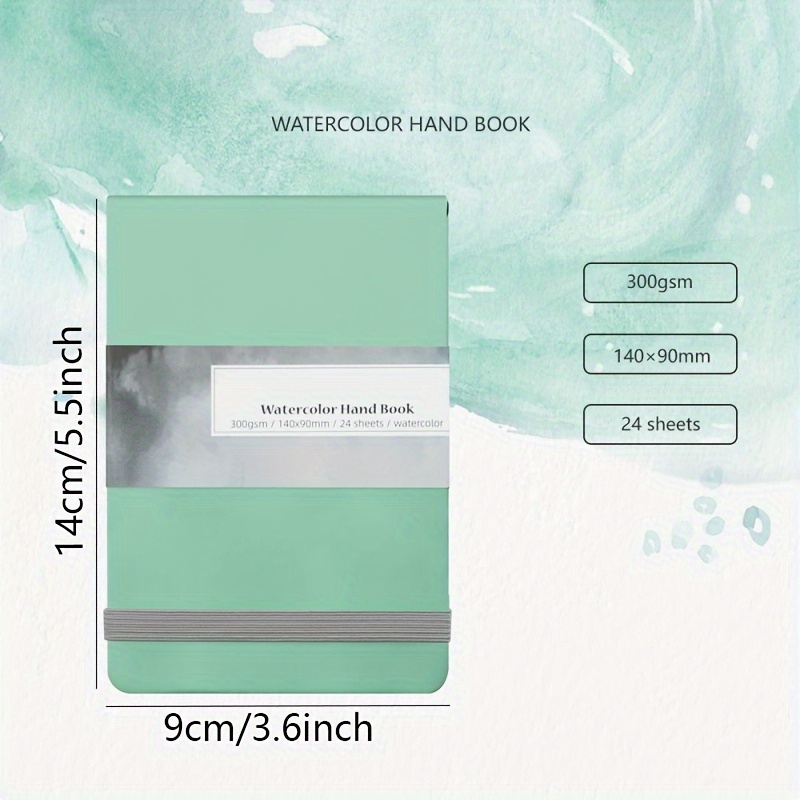 TEMU 5.5/6.29 Inch Watercolor Book Travel Watercolor Notebook Portable Sketchbook 300g Watercolor Paper Watercolor Book Medium Coarse Grain